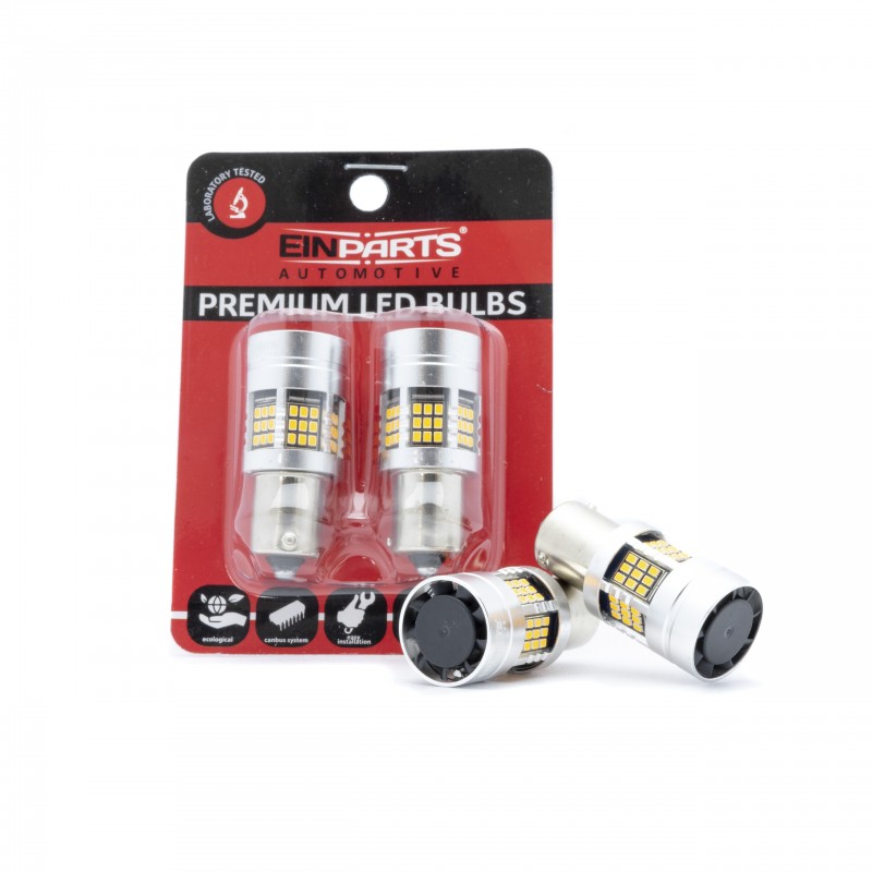 PY21W LED žárovky (54 x SMD 2016) jantar CANBUS