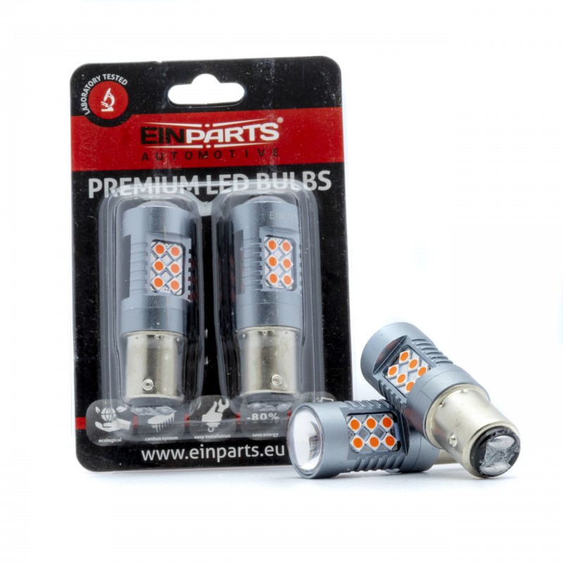 P21/5W LED žárovky (24 x SMD 3030) červená CANBUS