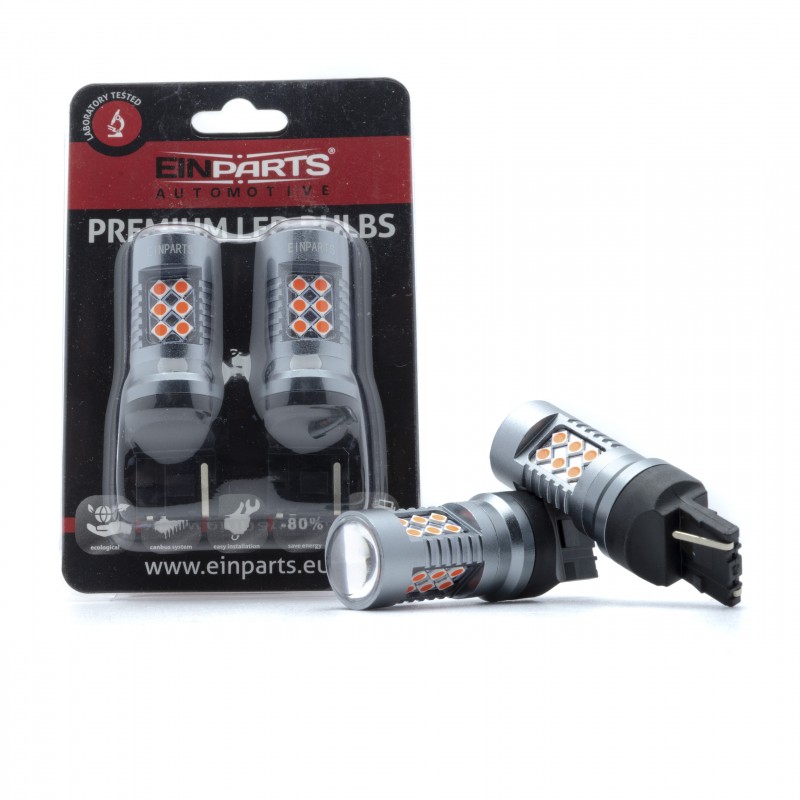 W21W LED žárovky (24 x SMD 3030) červená CANBUS