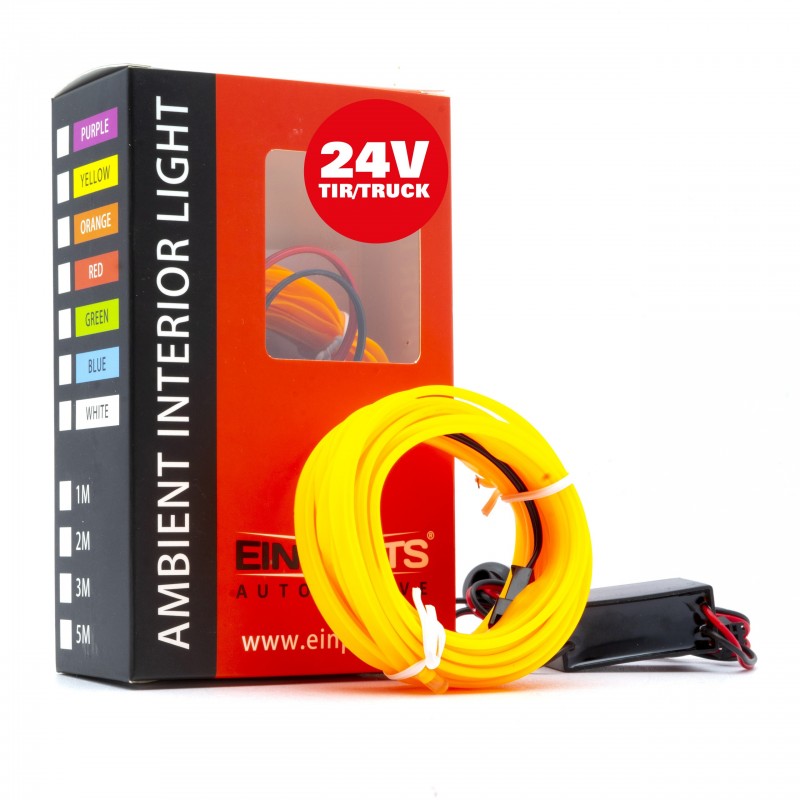 LED světlovodný pásek 3m (jantar) 24V