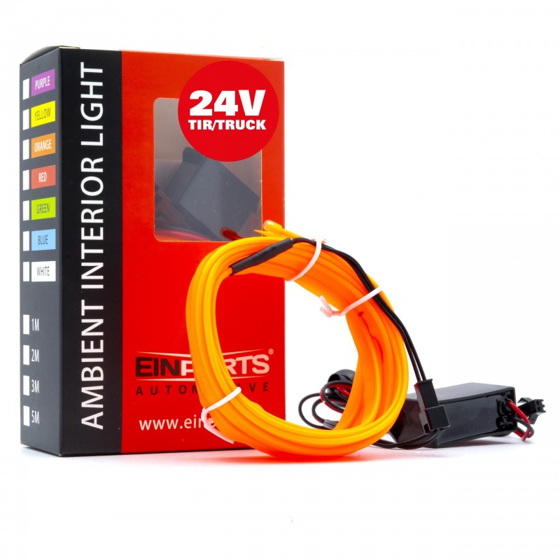 LED světlovodný pásek 3m (oranžový) 24V