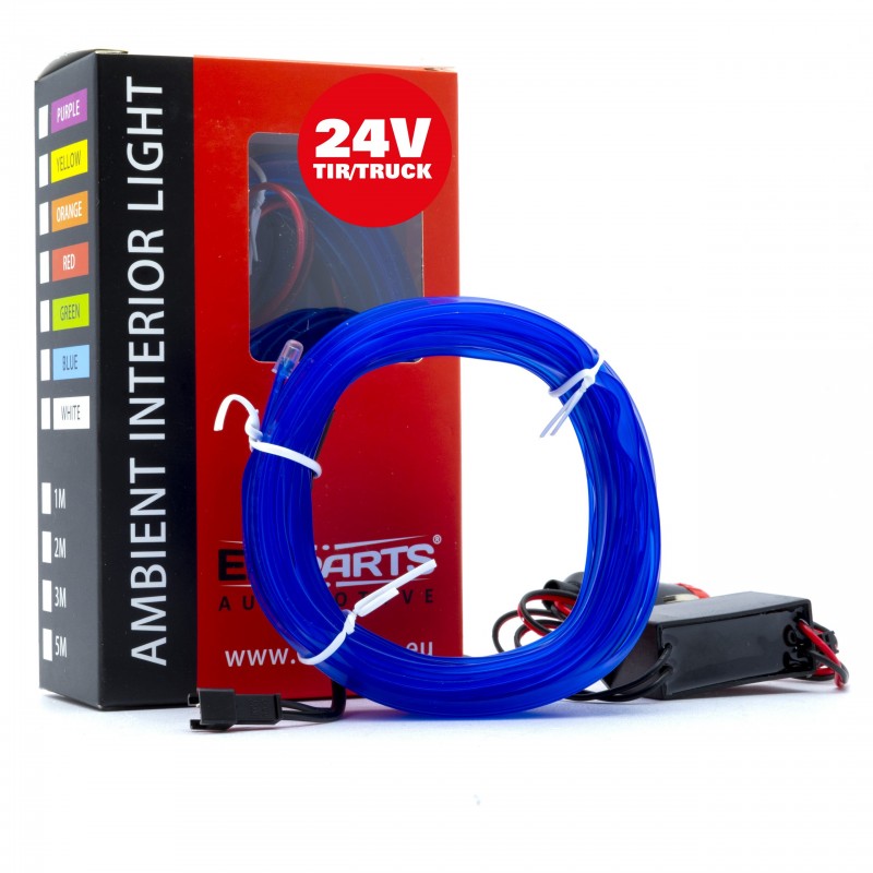 LED světlovodný pásek 5m (modrý) 24V