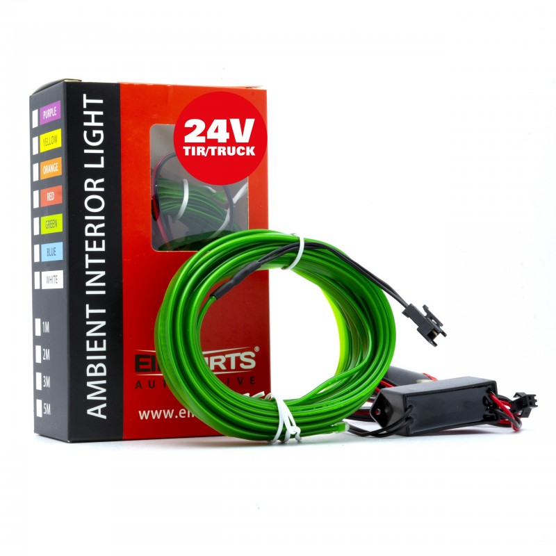 LED světlovodný pásek 5m (zelený) 24V