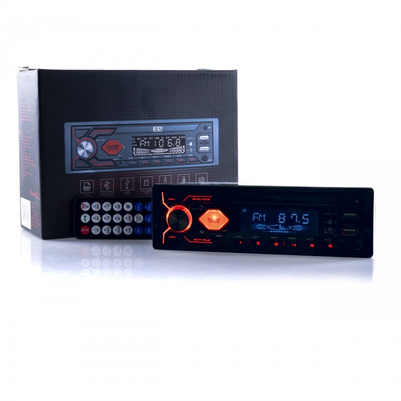 Autorádio 1-DIN (červené)