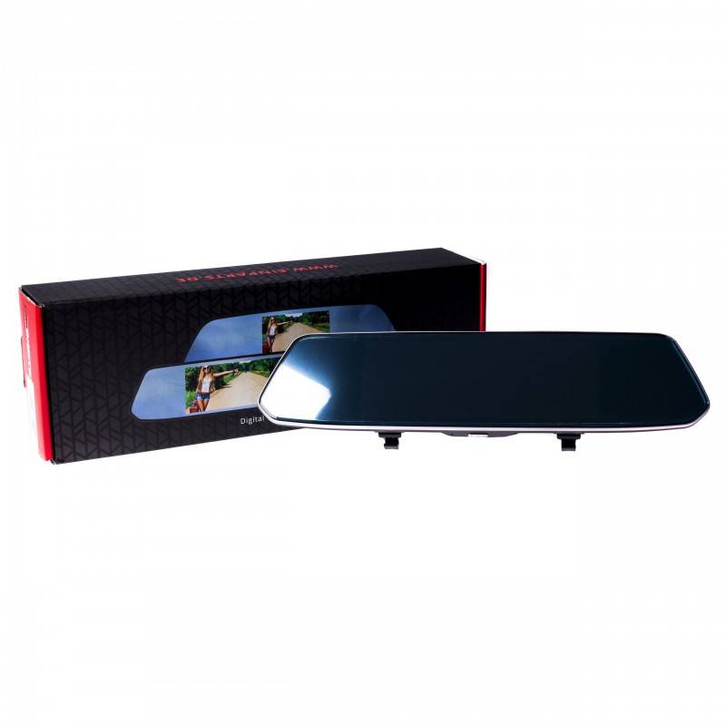 DVR videorekordér do auta se 7" monitorem ve zpětném zrcátku FHD 1080P 170° (+couvací kamera)