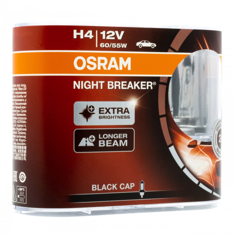 H4 Halogenové žárovky 55/60W (OSRAM Night Breaker®) 3200K