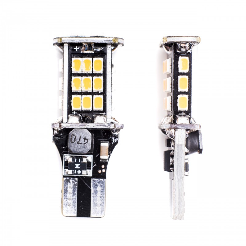 W16W LED žárovky (30 x SMD 3020) oranžová CANBUS