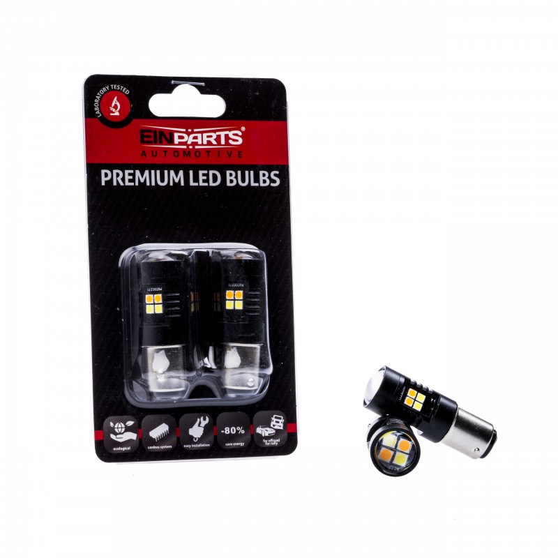 P21/5W LED žárovky (16 x SMD) 6000K/oranžová DUAL