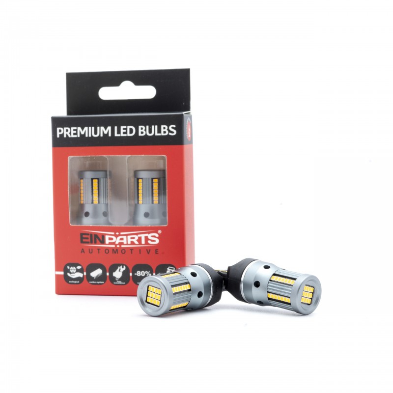 W21W LED žárovky (66 x SMD 2016) oranžová CANBUS (C)