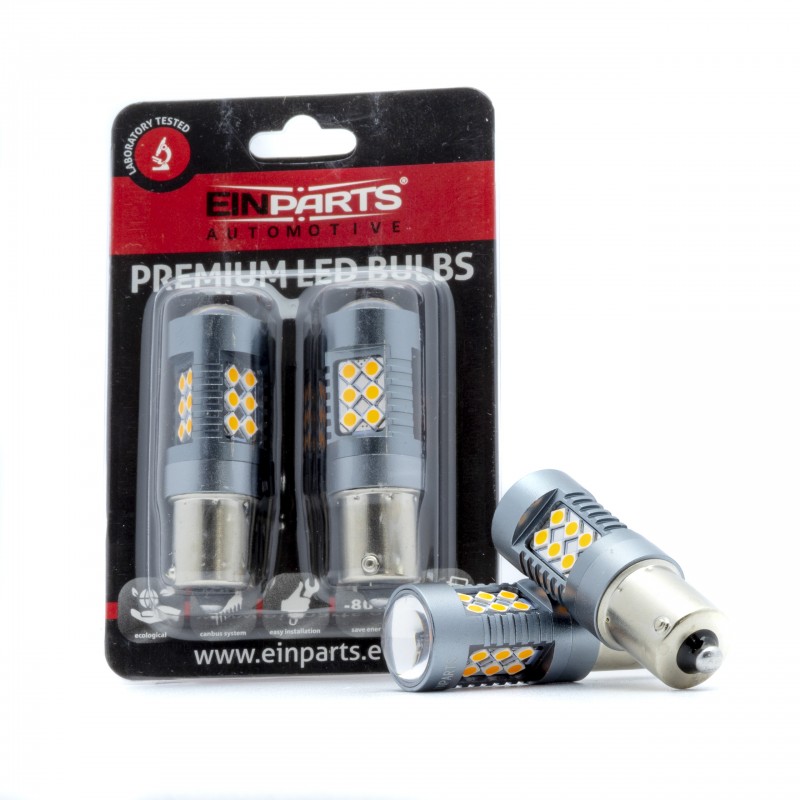 PY21W LED žárovky (24 x SMD 3030) oranžová CANBUS