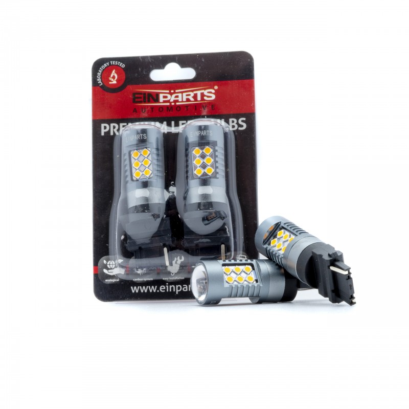 P27W LED žárovky (24 x SMD 3030) oranžová CANBUS