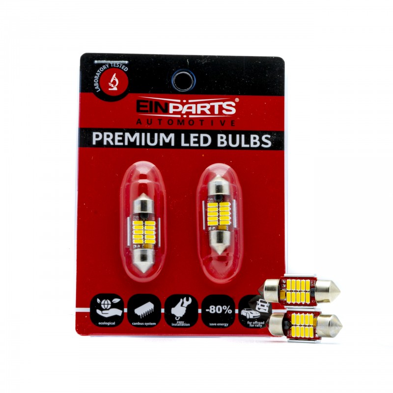 C5W LED žárovky (12 x SMD 4014) 31mm 5000K CANBUS 12/24V