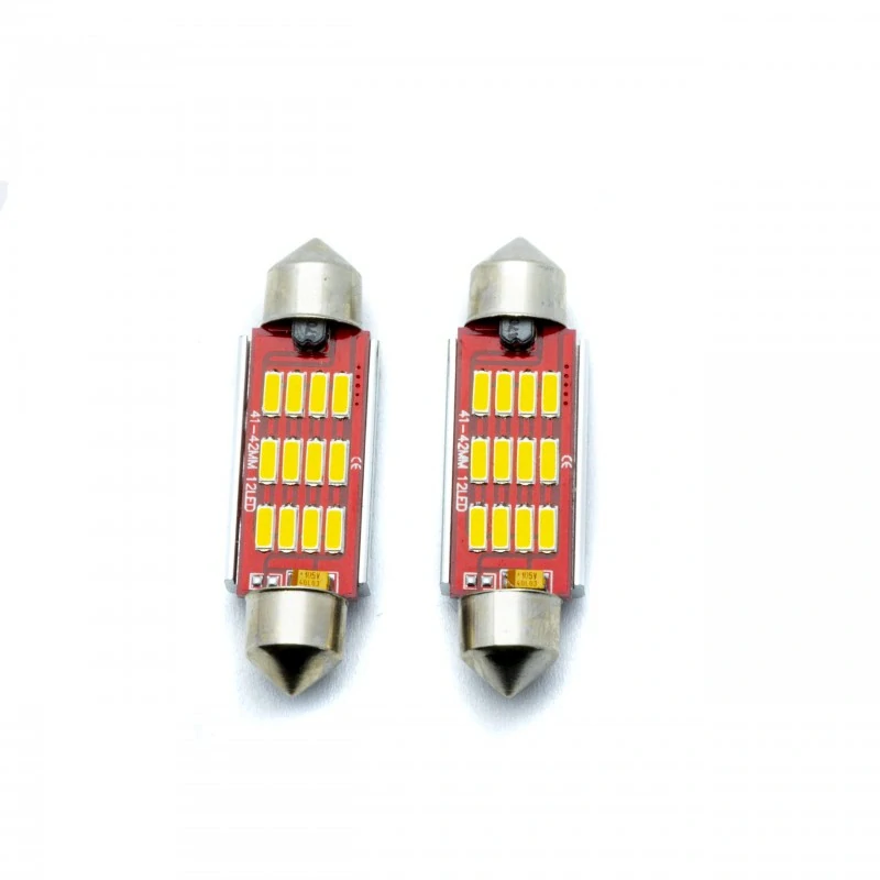 EPL308 LED žárovky C10W (12 x SMD 4014) 42mm 5000K CANBUS 12/24V