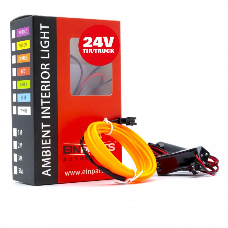 LED světlovodný pásek 1m (oranžový) 24V