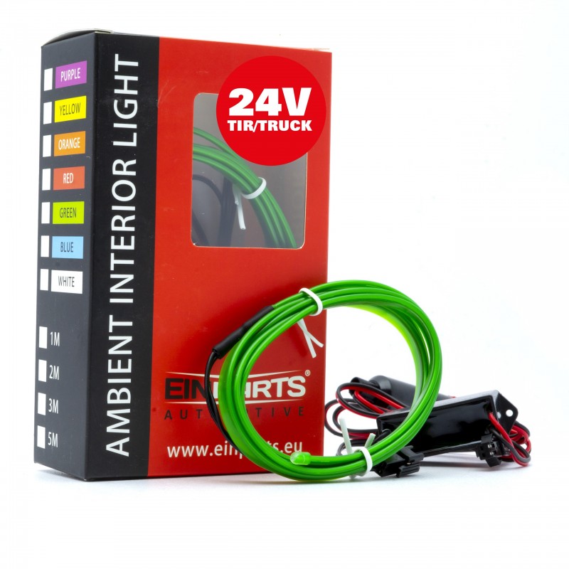 LED světlovodný pásek 1m (zelený) 24V