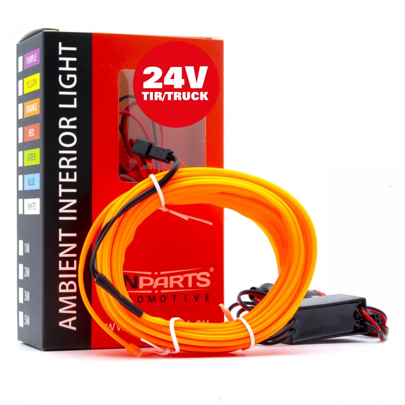 LED světlovodný pásek 5m (oranžový) 24V