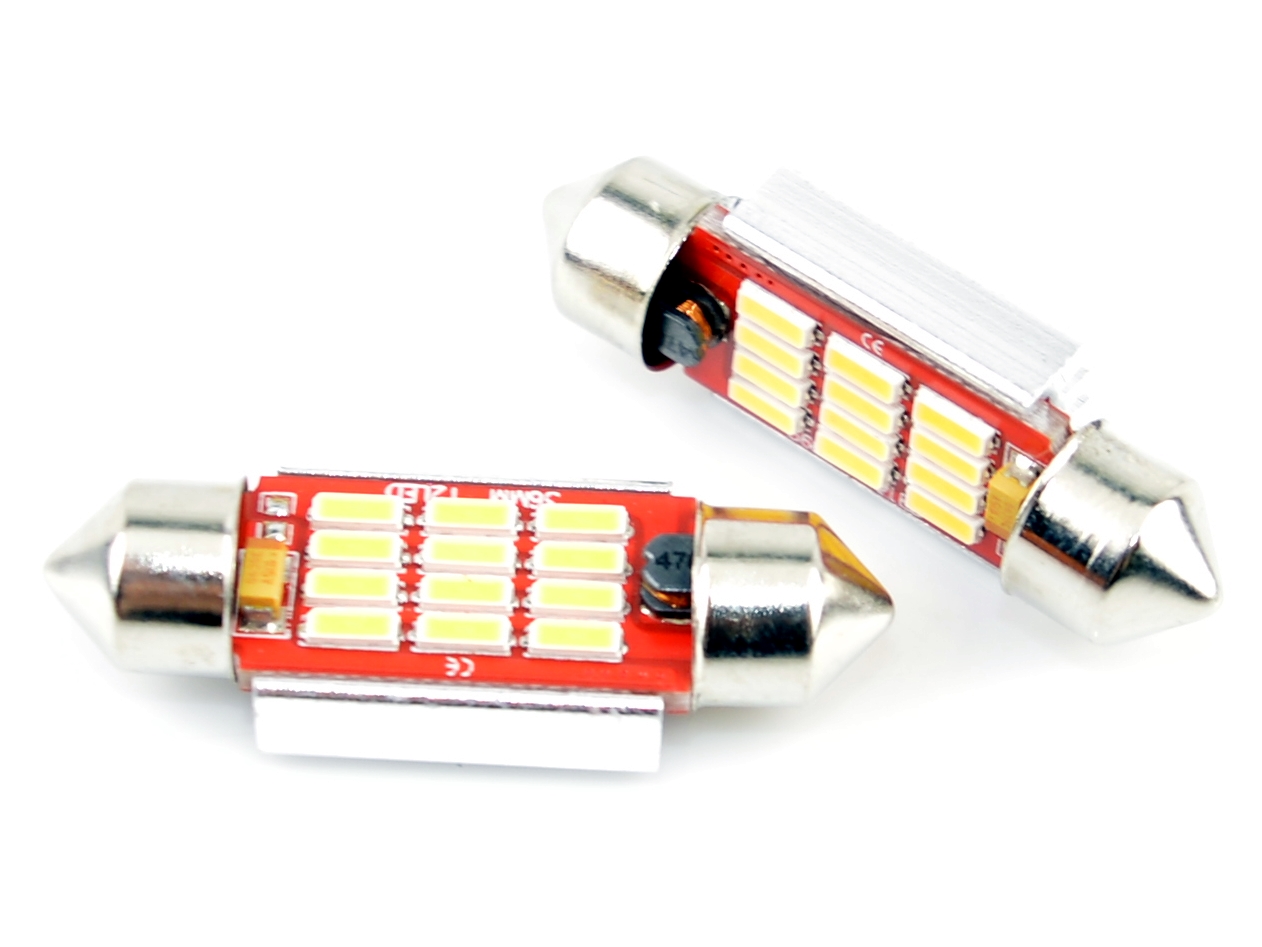 EPL53 LED žárovky C5W (12 x SMD 4014) 36mm 3000K CANBUS
