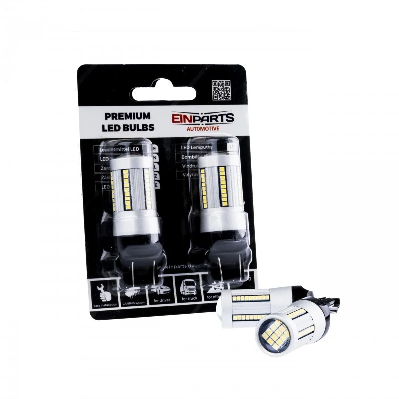 EPL163 LED žárovky W21/5W (66 x SMD 2016) 6000K CANBUS