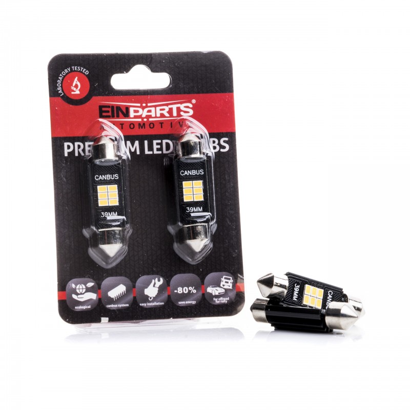 C10W LED žárovky (6 x SMD 2016) 39mm 6000K CANBUS