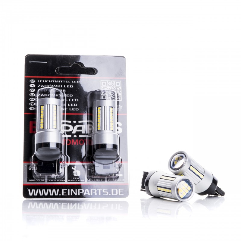 W21W LED žárovky (66 x SMD 2016) 6000K CANBUS