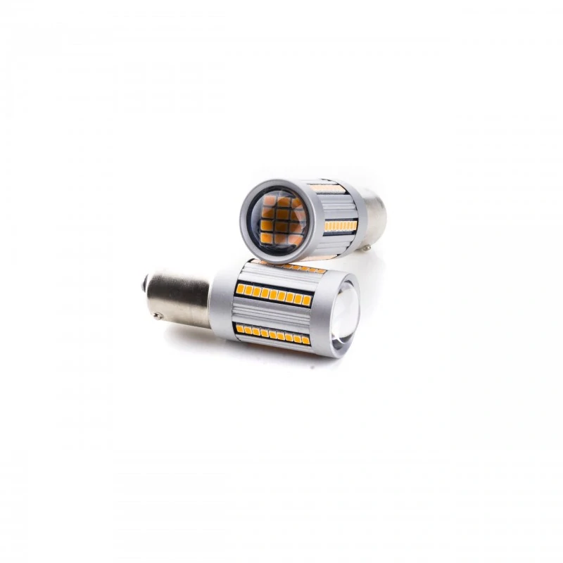 EPL252 LED žárovky P21W (66 x SMD 2016) oranžová CANBUS