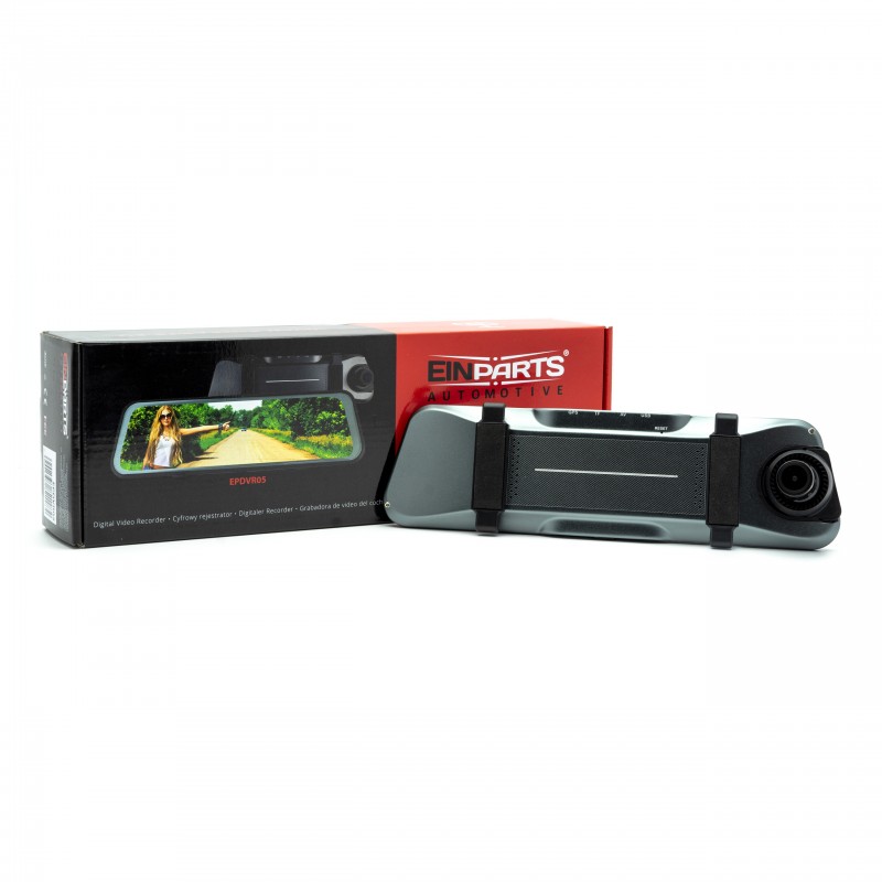 DVR videorekordér do auta se 9.6" monitorem ve zpětném zrcátku FHD 1080P 170° (+couvací kamera)