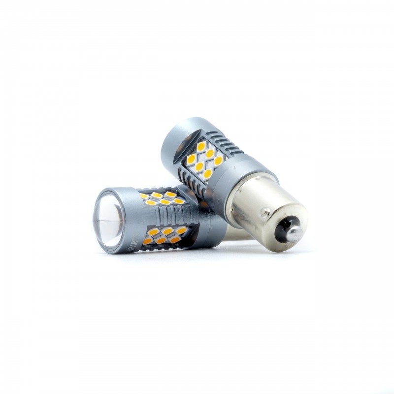PY21W LED žárovky (24 x SMD 3030) oranžová CANBUS