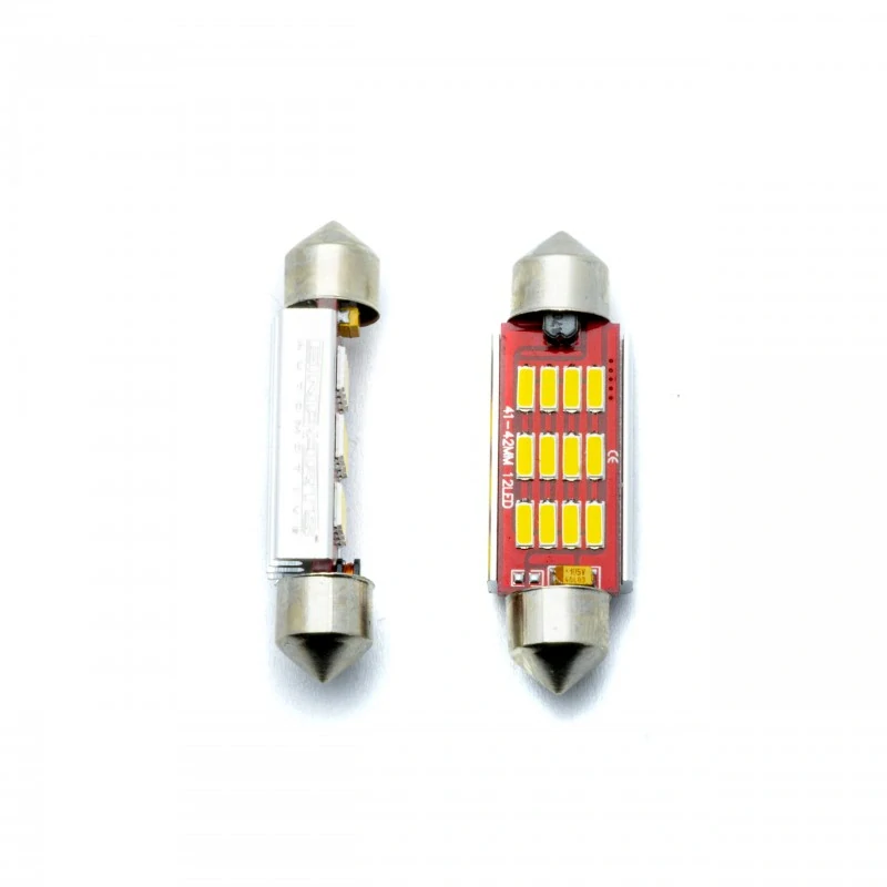 EPL308 LED žárovky C10W (12 x SMD 4014) 42mm 5000K CANBUS 12/24V