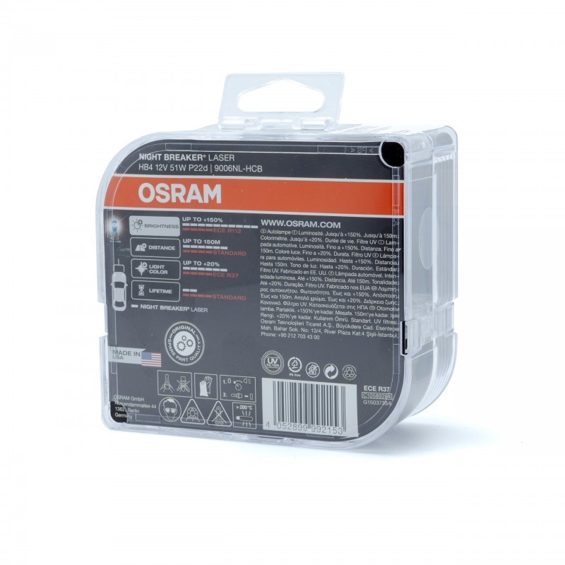 HB4 Halogenové žárovky 51W (OSRAM Night Breaker® Laser) 3200K