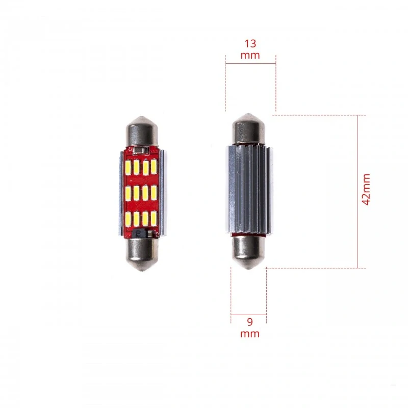 EPL51 LED žárovky C10W (12 x SMD 4014) 42mm 6000K CANBUS