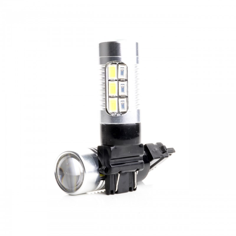 P27/7W LED žárovky (22 x SMD 5730) 6000K/oranžová CANBUS DRL+ Blinkr