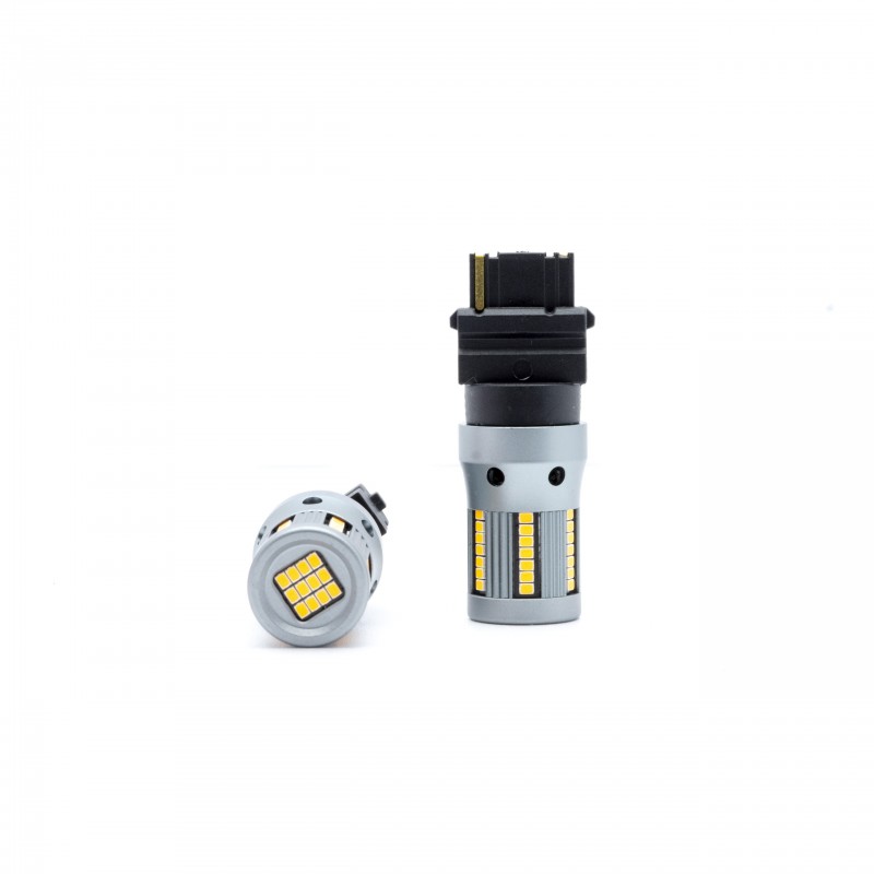 P27W LED žárovky (66 x SMD 2016) oranžová CANBUS