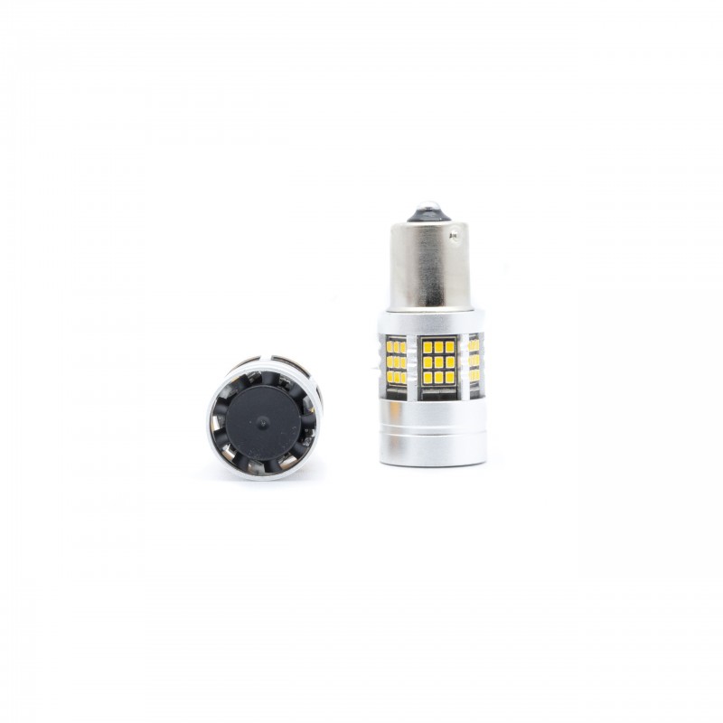 P21W LED žárovky (54 x SMD 2016) jantar CANBUS