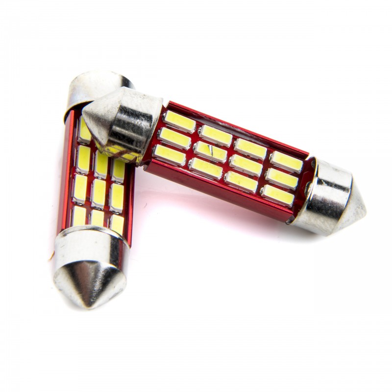C5W LED žárovky (12 x SMD 4014) 36mm 6000K CANBUS