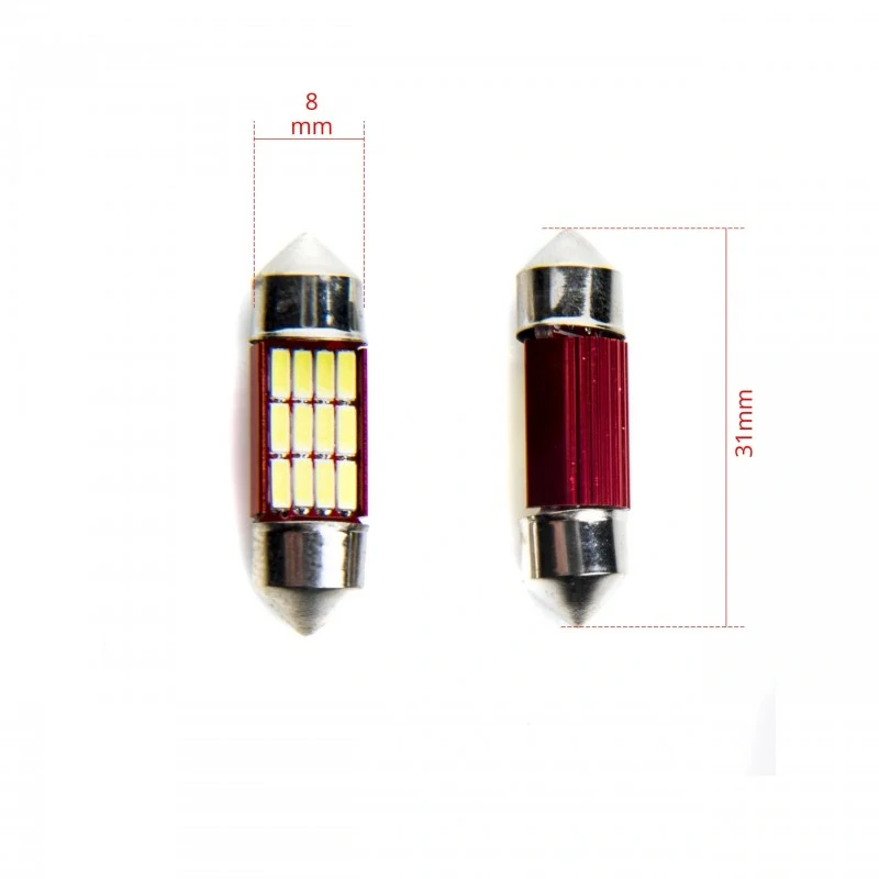 EPL204 LED žárovky C5W (12 x SMD 4014) 31mm 6000K CANBUS