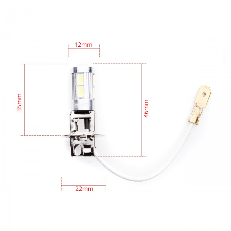 H3 LED žárovky (8 x CREE SMD 5630) 6000K 12/24V