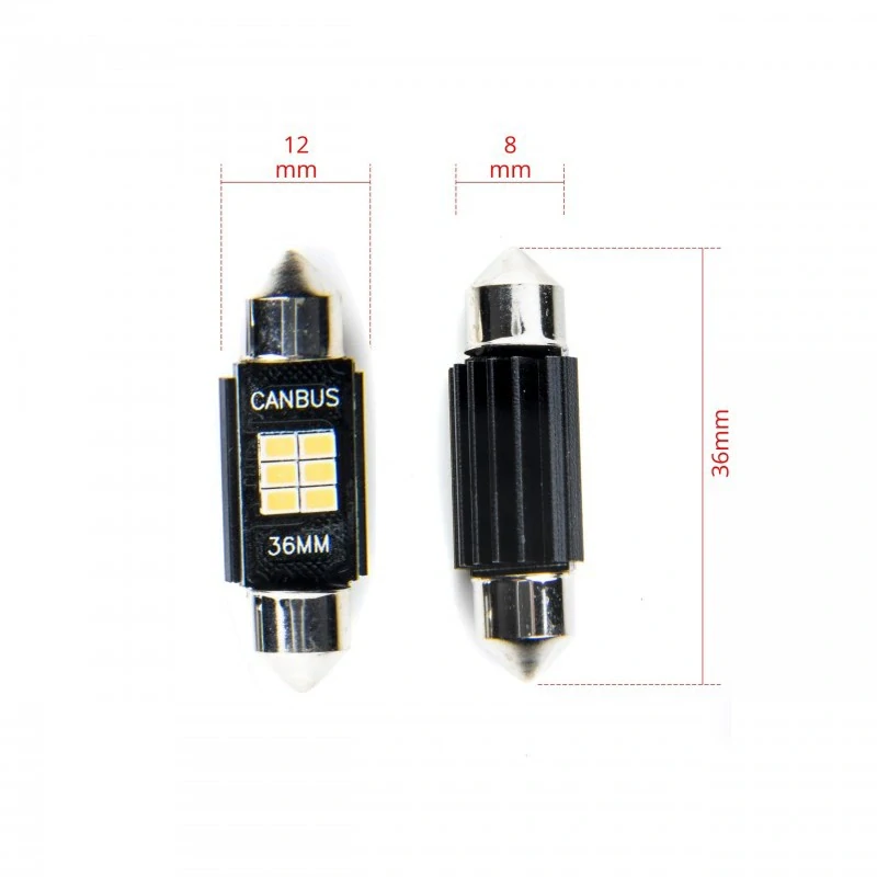 EPL195 LED žárovky C5W (6 x SMD 2016) 36mm 6000K CANBUS