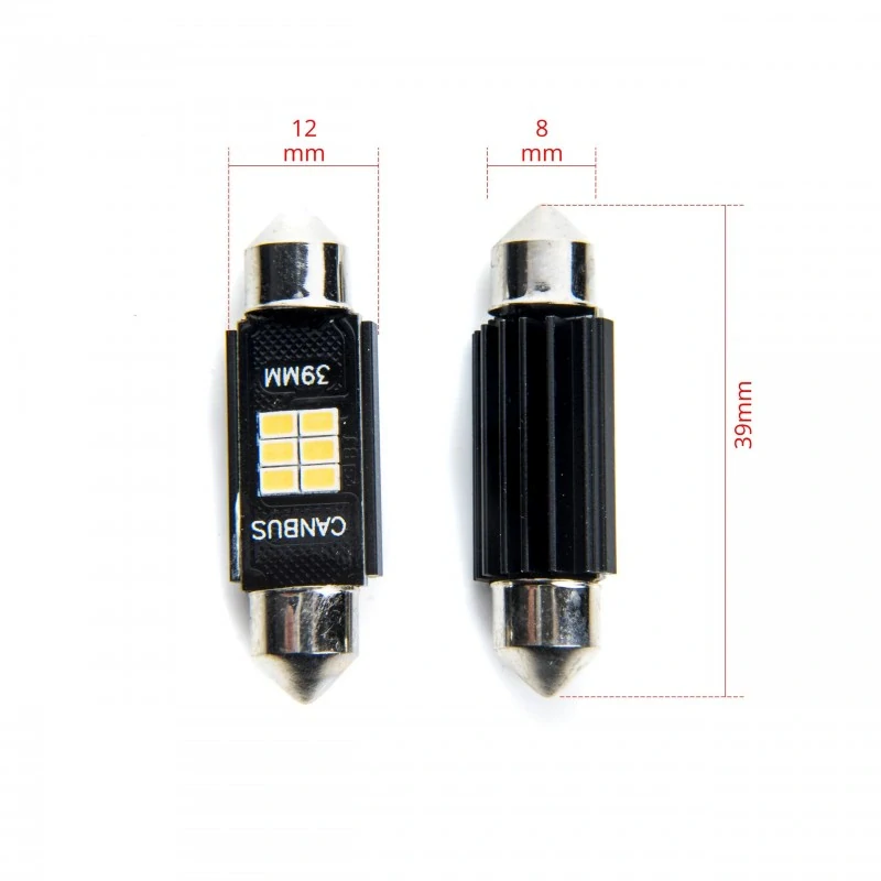 EPL196 LED žárovky C10W (6 x SMD 2016) 39mm 6000K CANBUS