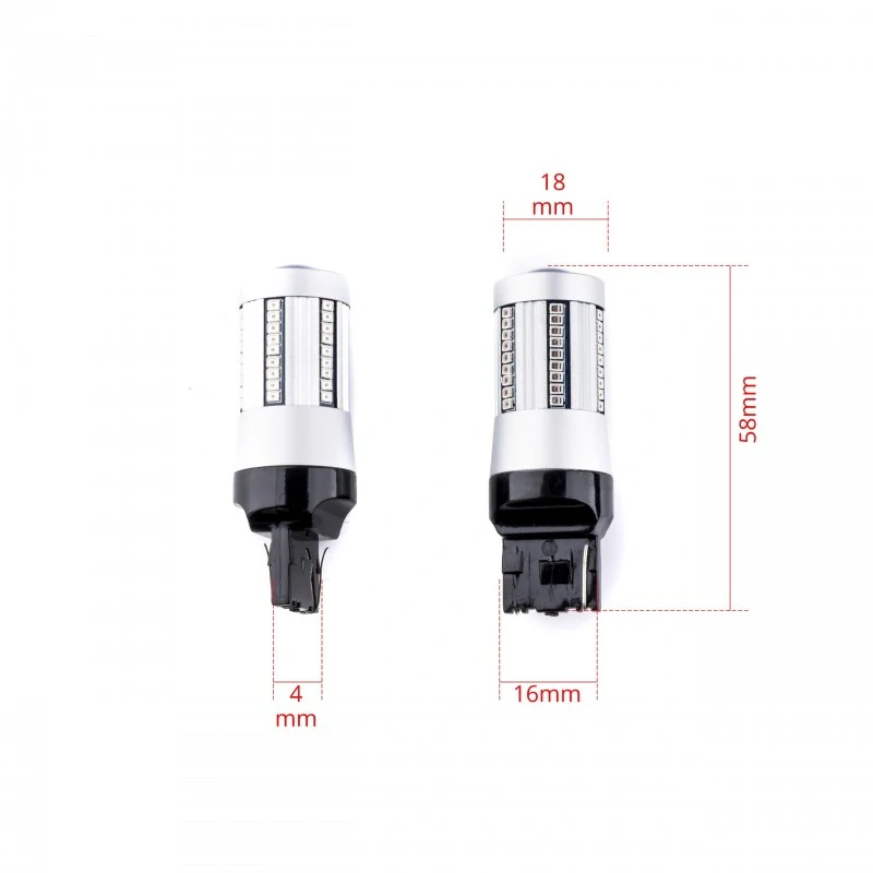 EPL261 LED žárovky W21W (66 x SMD 2016) červená CANBUS