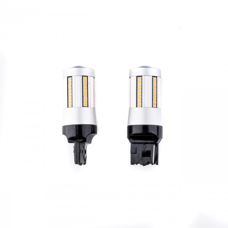W21W LED žárovky (66 x SMD 2016) oranžová CANBUS