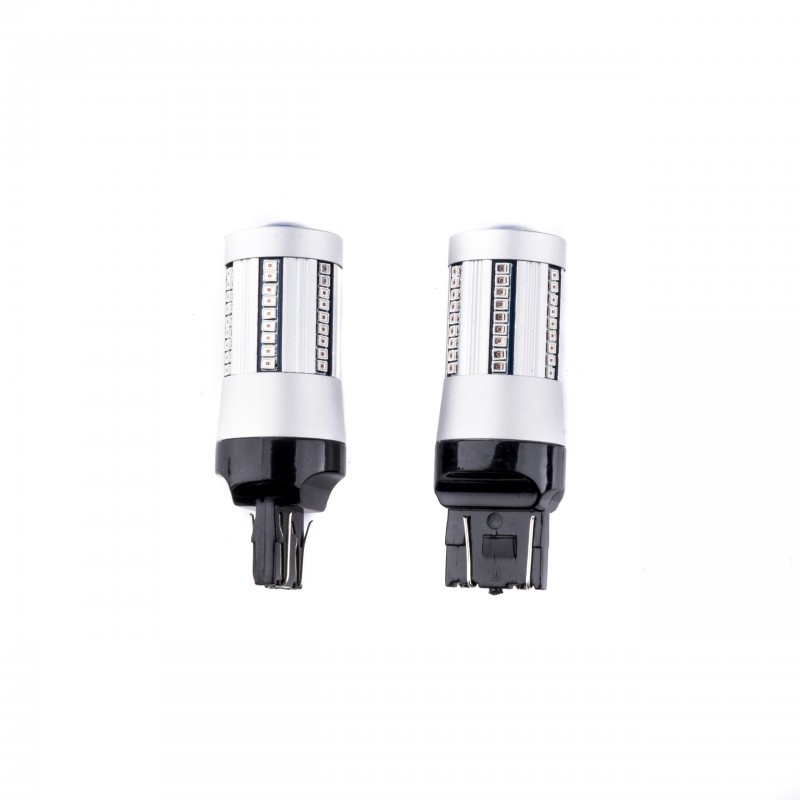 W21/5W LED žárovky (66 x SMD 2016) červená CANBUS