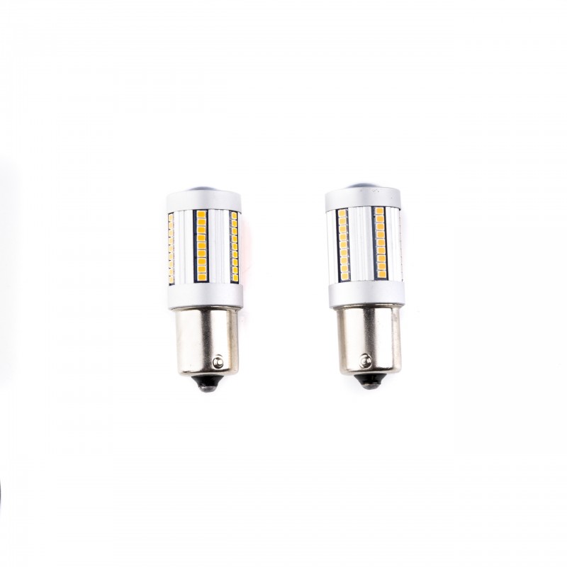 PY21W LED žárovky (66 x SMD 2016) oranžová CANBUS