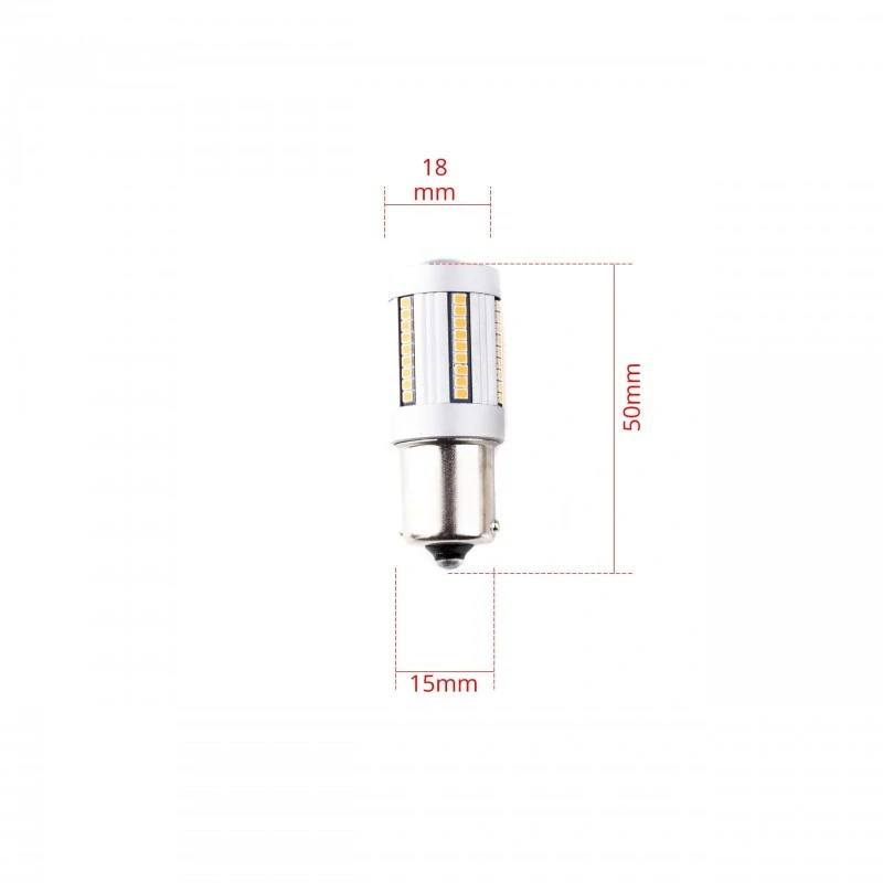 EPL252 LED žárovky P21W (66 x SMD 2016) oranžová CANBUS
