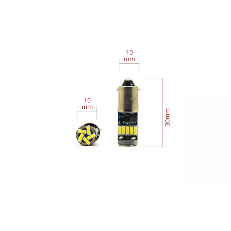 BA9S LED žárovky (15 x SMD 4014) 6000K CANBUS