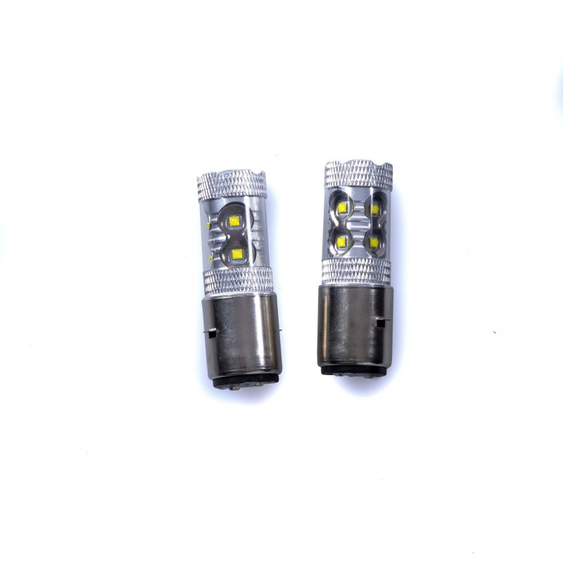 BA20D LED žárovky 50W (10 x CREE XB-D) 6000K