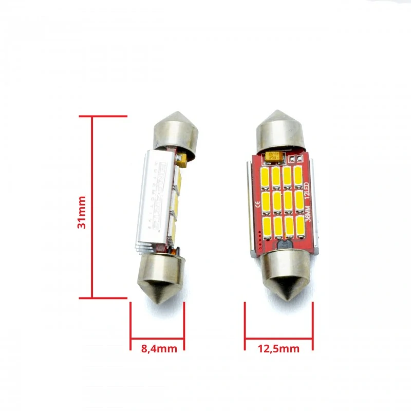 EPL306 LED žárovky C5W (12 x SMD 4014) 36mm 5000K CANBUS 12/24V