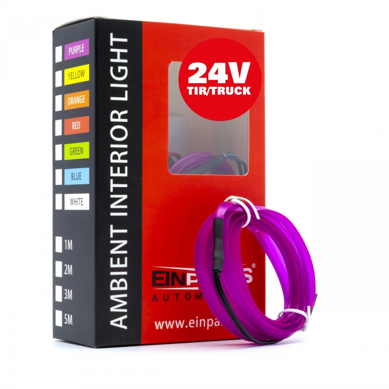 LED světlovodný pásek 1m (fialový) 24V