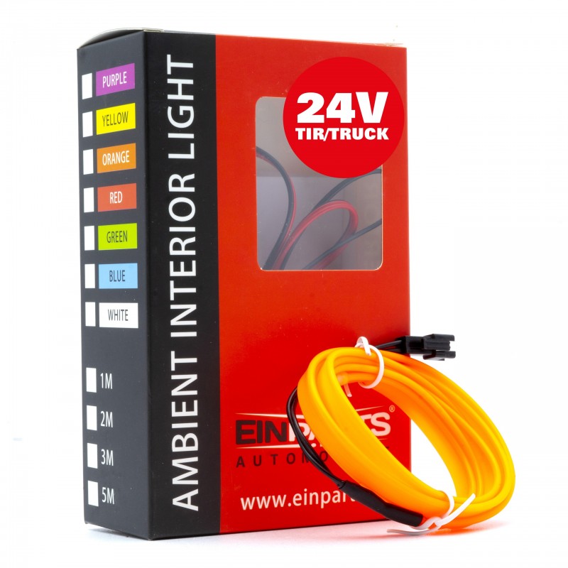LED světlovodný pásek 1m (oranžový) 24V