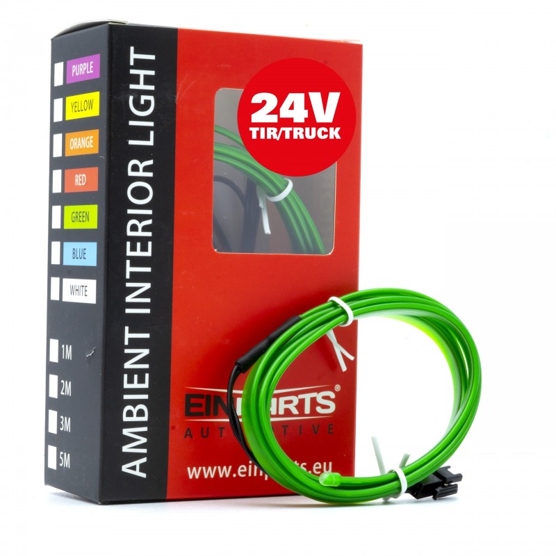 LED světlovodný pásek 1m (zelený) 24V