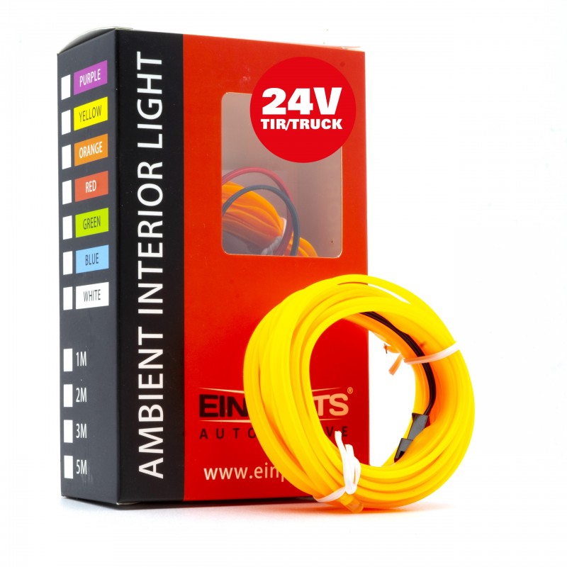 LED světlovodný pásek 3m (jantar) 24V